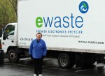 Claudia McClain in front of the E-Waste truck