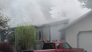 Fire spread from under the home thru the walls to the attic