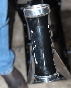 The VIN plate was drilled off a motorcycle frame.