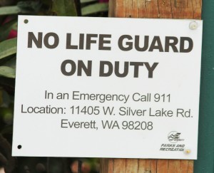 no lifeguard sign