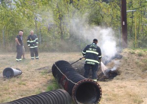 Crews from Engine 5 quickly put the fire out.